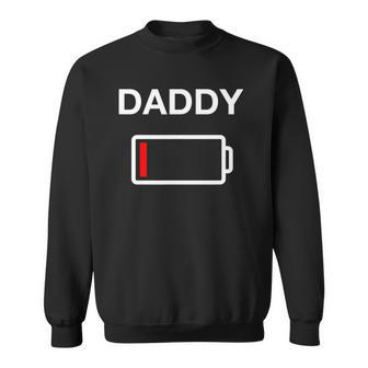 Mens Dad Battery Mommy And Daddy Low Battery Sweatshirt - Thegiftio UK