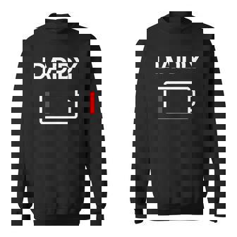 Mens Dad Battery Mommy And Daddy Low Battery Sweatshirt | Mazezy