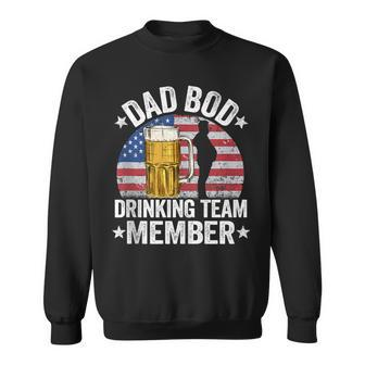 Mens Dad Bod Drinking Team Member American Flag 4Th Of July Beer Sweatshirt - Seseable