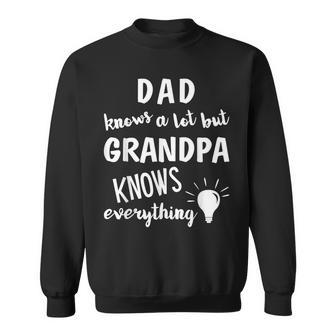 Mens Dad Knows A Lot But Grandpa Knows Everything Fun Gift Sweatshirt - Thegiftio UK