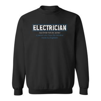 Mens Electrician Definition - Funny Dictionary Gift Sweatshirt | Mazezy