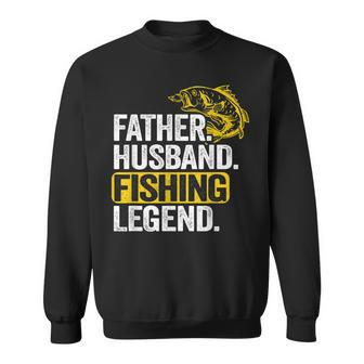 Mens Father Husband Fishing Legend Bass Fisherman Dad Fishing Sweatshirt - Thegiftio UK