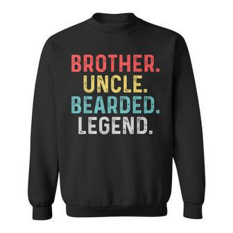 Mens Funny Bearded Brother Uncle Beard Legend Vintage Retro Sweatshirt - Thegiftio UK