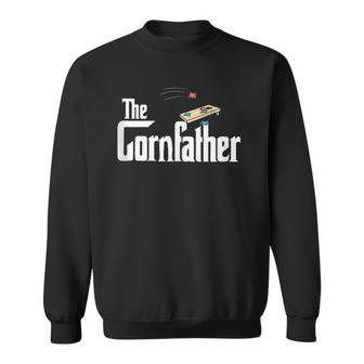 Mens Funny Cornhole The Cornfather Funny Fathers Gift Sweatshirt | Mazezy