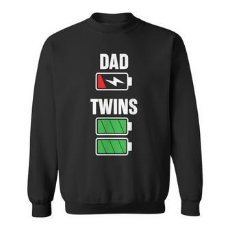 Mens Funny Dad Fathers Day Birthday Twins Twin Dad Sweatshirt - Seseable