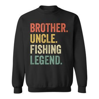 Mens Funny Fisherman Brother Uncle Fishing Legend Vintage Retro Sweatshirt - Thegiftio UK