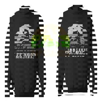 Mens Funny Grandpa Papasaurus Dinosaur 3 Kids Fathers Day Sweatshirt - Seseable