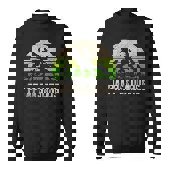 Mens Funny Grandpa Papasaurus Dinosaur 4 Kids Fathers Day Sweatshirt - Seseable