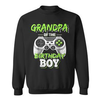 Mens Grandpa Of The Birthday Boy Matching Video Game Sweatshirt - Seseable