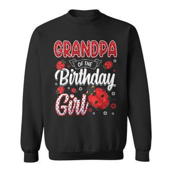 Mens Grandpa Of The Birthday Girl - Family Ladybug Birthday Sweatshirt - Seseable