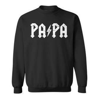 Mens Hard Rock Dad - Papa Lightning Bolt Sweatshirt - Thegiftio UK
