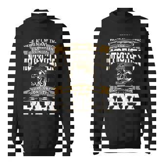 Mens I Love More Than Motorcycles Being Papa Biker Papa Sweatshirt - Thegiftio UK