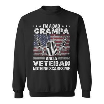 Mens Im A Dad Grampa And A Veteran Retro Best Grampa Ever Sweatshirt - Thegiftio UK