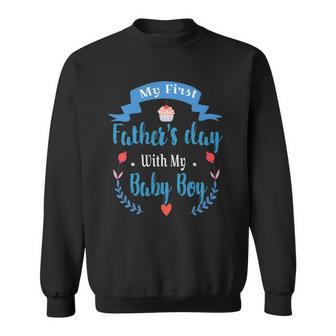 Mens My 1St Fathers Day Baby Boy Outfit New Daddy First Time Dad Sweatshirt - Thegiftio UK