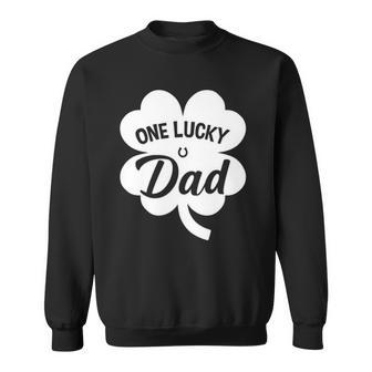 Mens One Lucky Dad Shamrock Four Leaf Clover St Patricks Day Sweatshirt