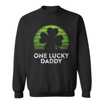 Mens One Lucky Daddy Shamrock Sunset Irish St Patricks Day Sweatshirt - Thegiftio UK