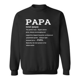 Mens Papa Definition Noun Nutrition Fathers Day Grandpa Sweatshirt - Thegiftio UK