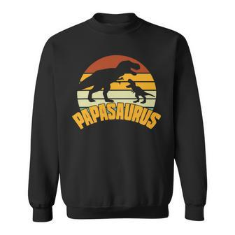 Mens Papasaurus Rex Funny Cute Dinosaur Fathers Day Sweatshirt - Monsterry CA
