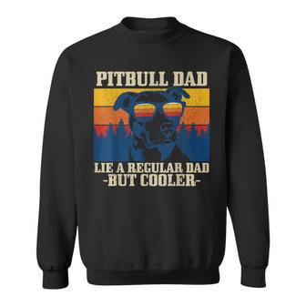 Mens Pitbull Dad Vintage Funny Dog Fathers Day Pitbull Sweatshirt - Thegiftio UK