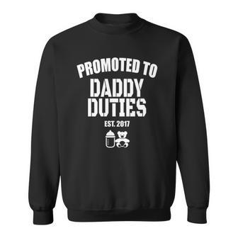 Mens Promoted To Daddy Duties Gift For New Dad Sweatshirt | Mazezy