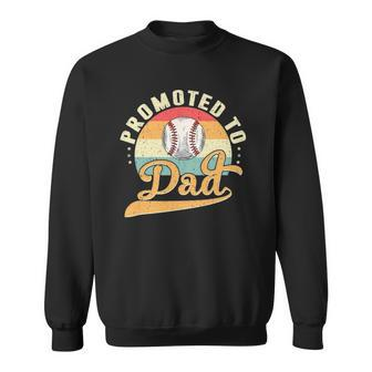 Mens Promoted To Daddy Expecting Soon To Be Dad Father Baseball Sweatshirt | Mazezy