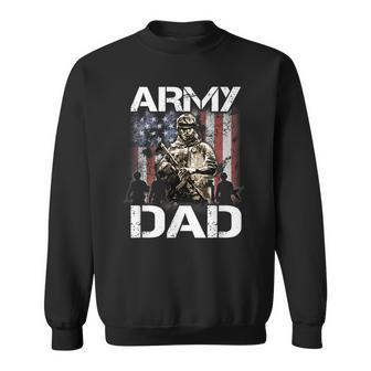 Mens Proud Army Dad Patriot American Flag Usa 4Th Of July Sweatshirt - Seseable