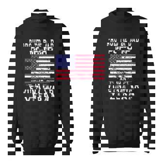 Mens Proud Dad Pop-Pop Vietnam War Veteran - Retro Us Flag Grandpa Sweatshirt | Mazezy
