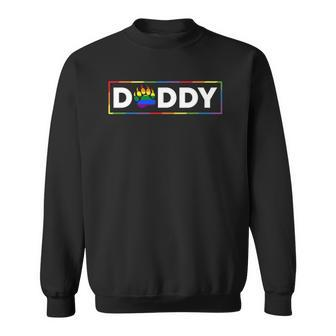 Mens Proud Gay Daddy Bear Paw Pride Rainbow Lgbtq Dad Fathers Day Sweatshirt | Mazezy