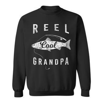 Mens Reel Cool Grandpa Funny Retro Fishing Sweatshirt - Thegiftio UK