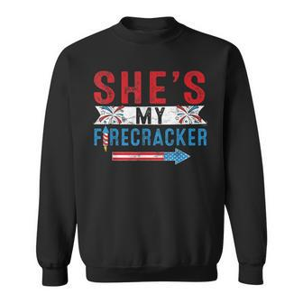 Mens Shes My Firecracker Funny 4Th July Matching Couples For Him Sweatshirt - Seseable