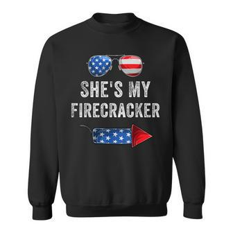 Mens Shes My Firecracker His And Hers 4Th July Matching Couples Sweatshirt - Seseable