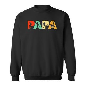 Mens Soccer Dad Retro Papa Soccer Fathers Gift Sweatshirt | Mazezy