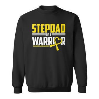 Mens Stepdad Childhood Cancer Awareness Survivor Ribbon Warrior Sweatshirt | Mazezy