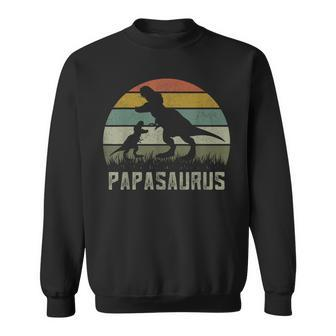 Mens T-Rex Dino 1 Kid Rawr Grandpa Papasaurus Dinosaur Sweatshirt - Seseable