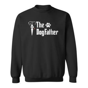 Mens The Dogfather Border Collie Dog Dadfathers Day Gift Sweatshirt | Mazezy