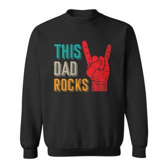Mens This Dad Rocks Desi For Cool Father Rock And Roll Music Sweatshirt - Thegiftio UK