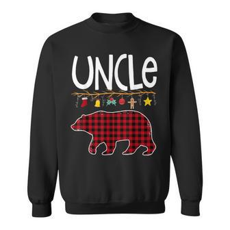 Mens Uncle Bear Red Plaid Matching Pajama Family Buffalo Uncle Sweatshirt - Thegiftio UK