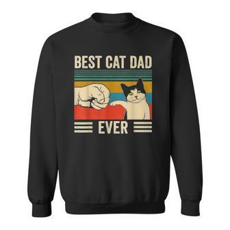 Mens Vintage Best Cat Dad Ever Bump Fit Classic Sweatshirt | Mazezy