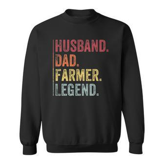 Mens Vintage Husband Dad Farmer Legend Gift For Fathers Day Sweatshirt | Mazezy