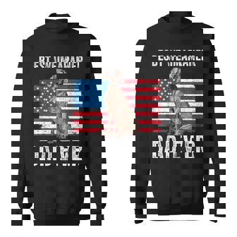 Mens Weimaraner Dad American Flag Dog Lover Owner 4Th Of July Men Sweatshirt - Seseable
