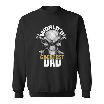 Mens Worlds Greatest Dad Skull Sweatshirt | Mazezy