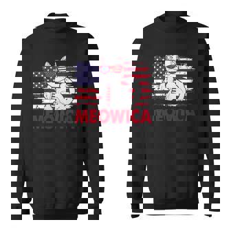 Meowica Cat Lover Usa Flag Independence Day 4Th Of July Sweatshirt | Mazezy