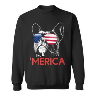 Merica French Bulldog American Flag 4Th Of July Frenchie Sweatshirt - Seseable