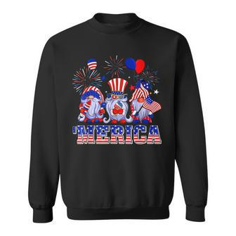 Merica Gnomes Happy 4Th Of July Us Flag Independence Day Sweatshirt - Seseable
