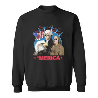 Merica Patriotic Party American Flag Eagle Sweatshirt | Mazezy