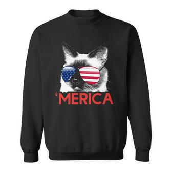 Merica Siamese American Flag 4Th Of July Sweatshirt | Mazezy