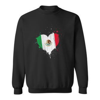Mexican Flag Heart Valentines Day Gift Viva Mexico Sweatshirt | Mazezy