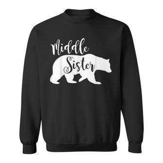 Middle Sister Bear Fun Sibling Gift Sweatshirt - Thegiftio UK