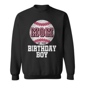 Mom Of The Birthday Boy Baseball Player Vintage Retro Sweatshirt - Seseable