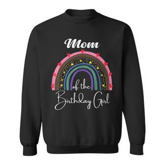 Mom Of The Birthday Girl Rainbow Boho Birthday Party Mama Sweatshirt - Seseable